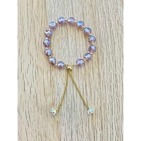 Purple Swarovski Beaded Bracelet - Picture 4 of 7